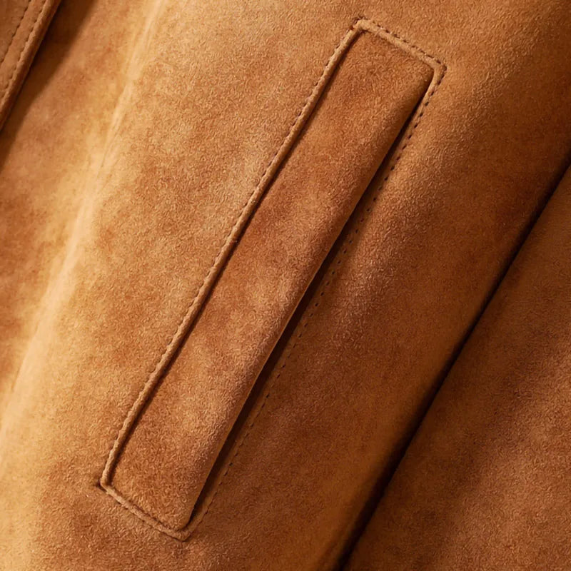 Lady Real Leather Suede Jacket 2024 New Sheepskin Leather Coat Women's Oversized Coat Fashion Streetwear Bomber Jacket
