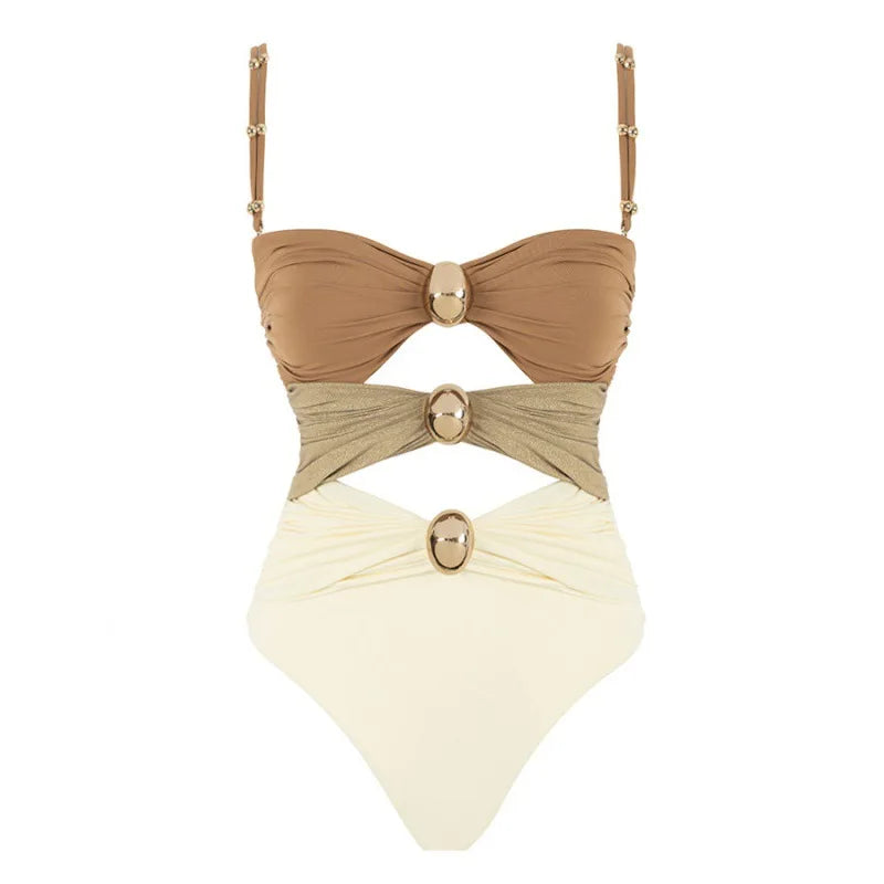 One-Piece Swimsuit and Skirt Blue Swimwear Bikini Female Vocation Bathing Suit Beachwear Beach Dress Sarong