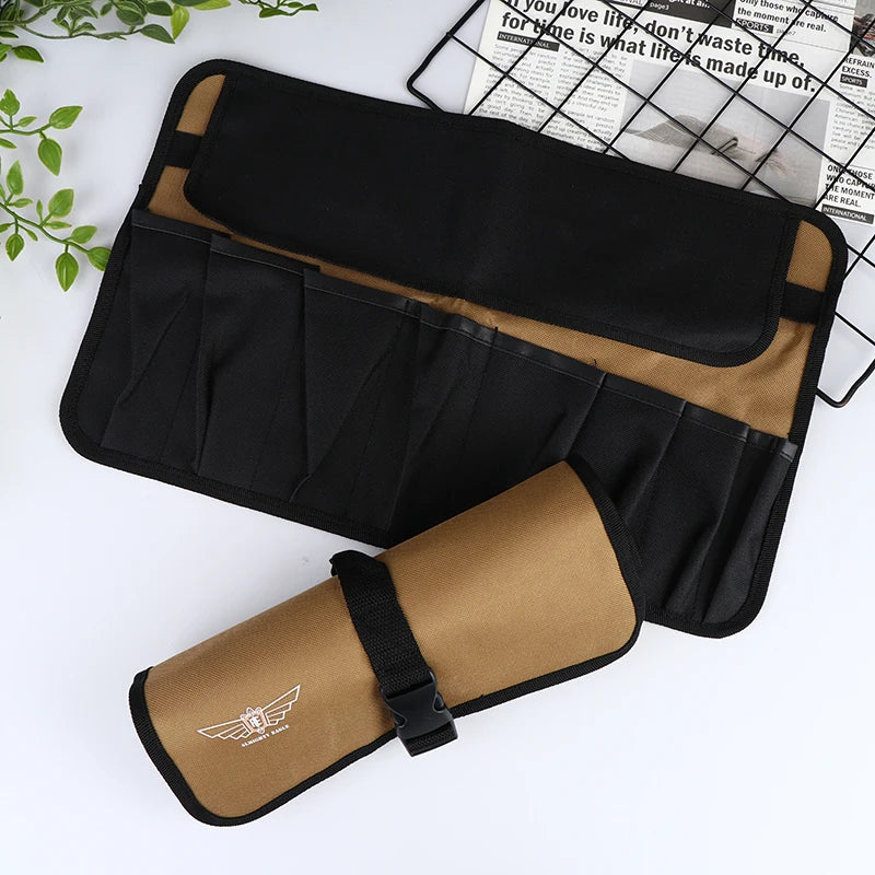 Pouch Bag for Tools; Made from Oxford Cloth; Convenient Roll-Up Design; Fits Wrench, Spanner, Hammer and More