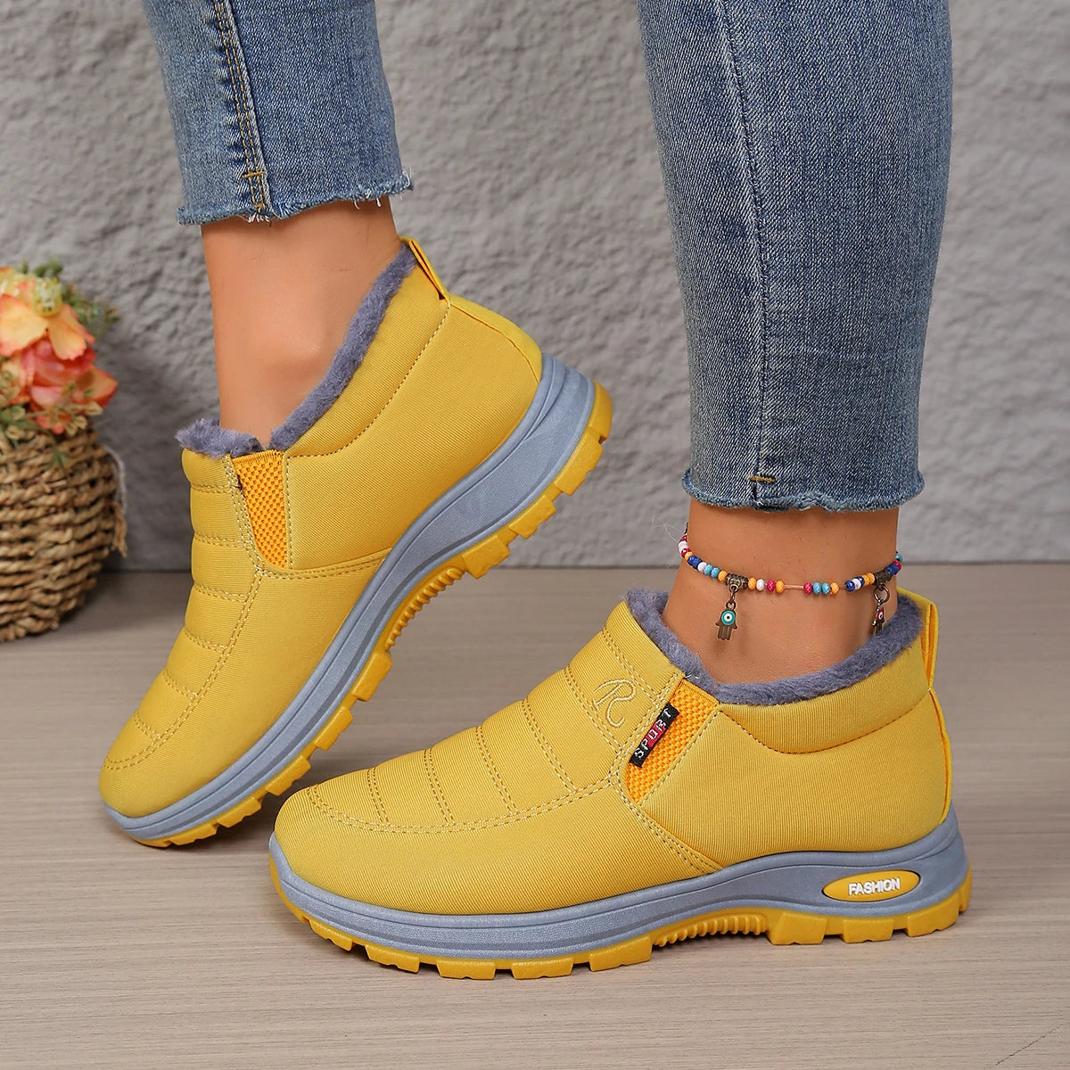 Women's Shoes, Women's Sports Shoes, Fleece and Thickened Boots, Lightweight Soft-Soled Women's Snow Boots