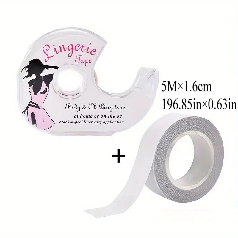 Double-Sided Lingerie Tape, Skin-Friendly Clothing Body Tape for Dresses, Tops & Strapless Outfits, All-Day Hold