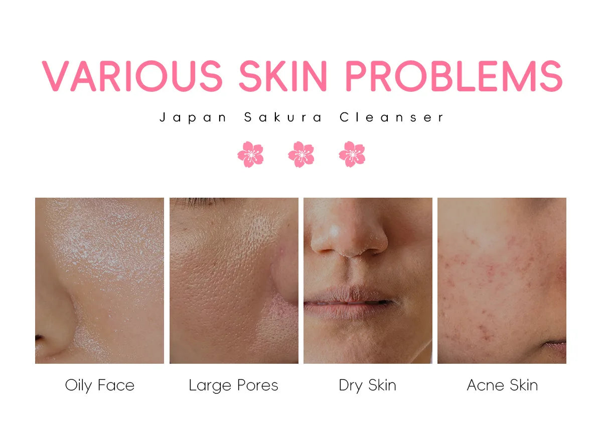LAIKOU Sakura Cleanser Gentle Deep Cleaning Oil Control Moisturizing Shrink Pores Face Skin Care 50g Skin Cleanser All Skin Type