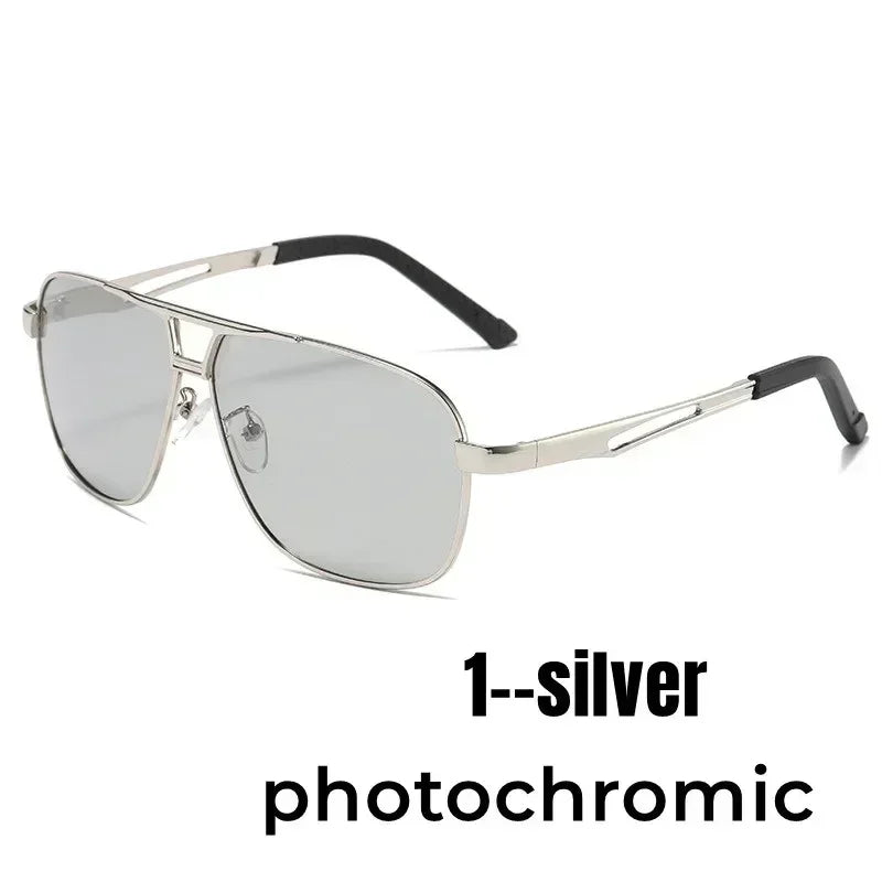 Trendy Square Polarized Photochromic Sunglasses Luxury Women Men Pilot Shades Sun Glasses Outdoor Anti-UV Driving Oculos De Sol