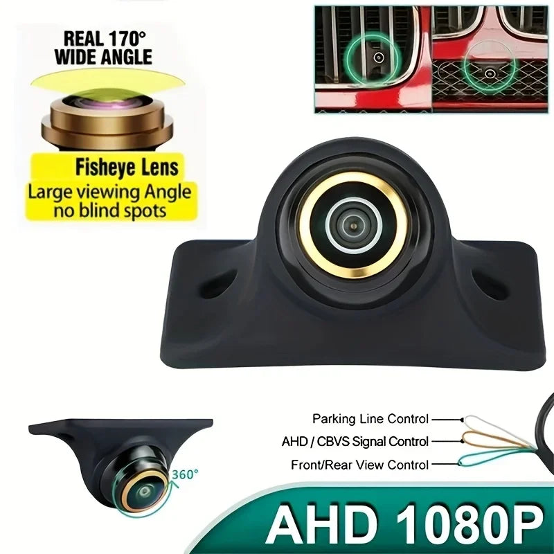 1080P AHD/CVBS Fisheye Camera - Front/Side/Rear View with Parking Lines & Night Vision