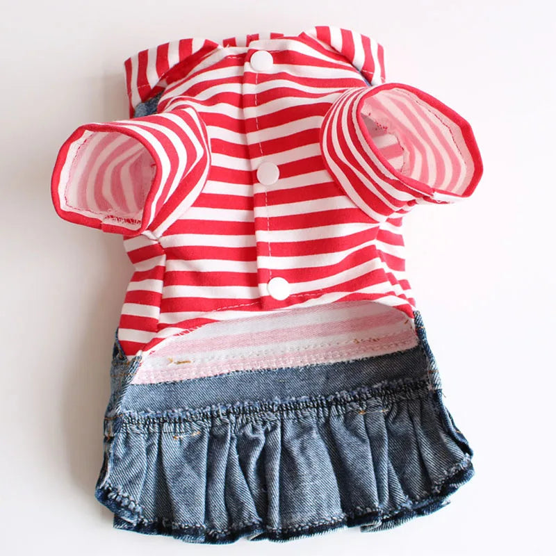 Denim Skirt for Dogs and Cats, Cotton Clothes for Small Dogs, Puppy Hoodie, Skirt for Spring, Chihuahua, Yorkie Outfit