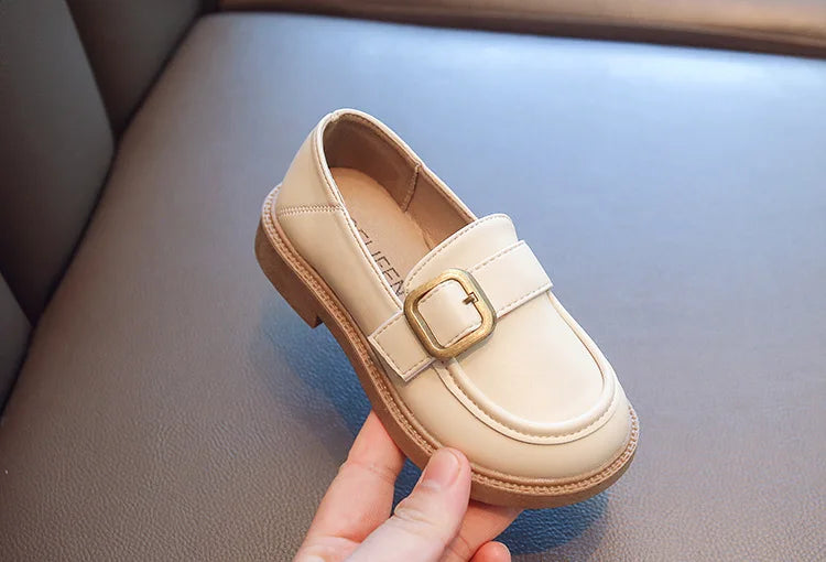British Style Retro Girls Shoes Spring Autumn Princess Leather Shoes Children Black Soft Dance Loafers for 3-12 Ages Kids Shoes