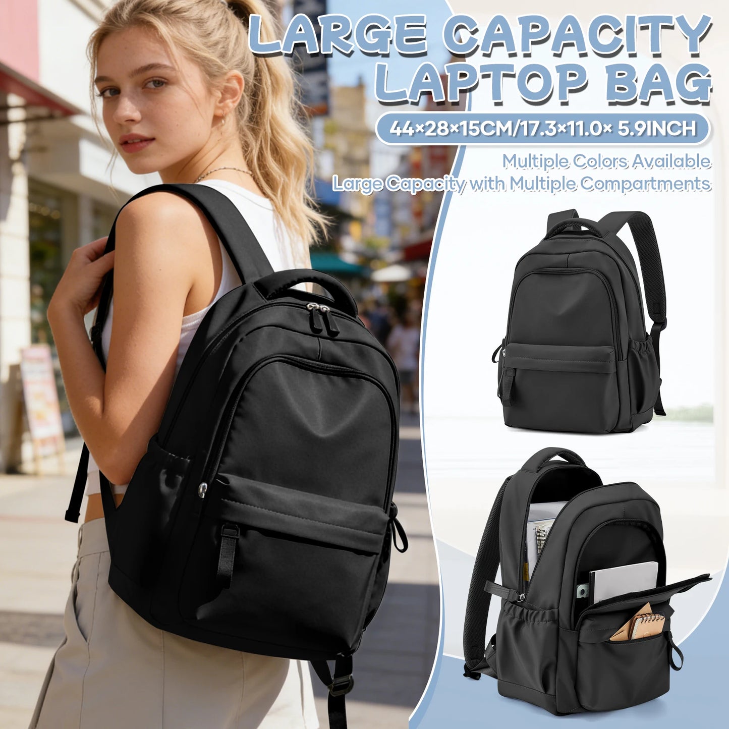 School Backpack For Teen Girls,Waterproof Casual Bookbags,Lightweight Travel Daypack,Basic Laptop College Backpack For Women