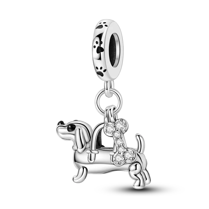 925 Sterling Silver Girl Holding Dog Charms Beads Fit Original 925 Bracelet Making Gift for Woman Jewelry Diy Fashion Pendant