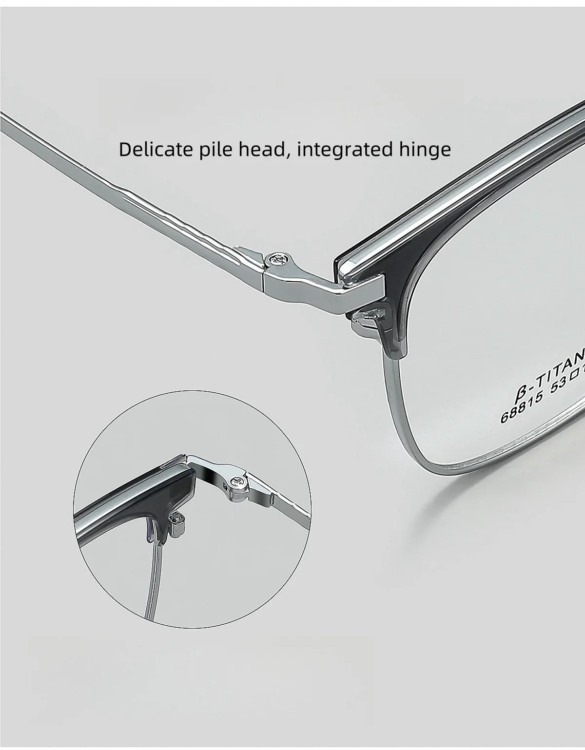 Metal Glasses Frames Business Retro Square Men's Frames Ultra-light And Versatile Optical Prescription Frames For Men 68815L