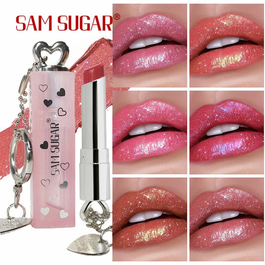 Pearl Love Pendant Sparkling Velvet Lipstick Metal Waterproof Long lasting Matte Diamond Lipgloss Women's Cosmetics