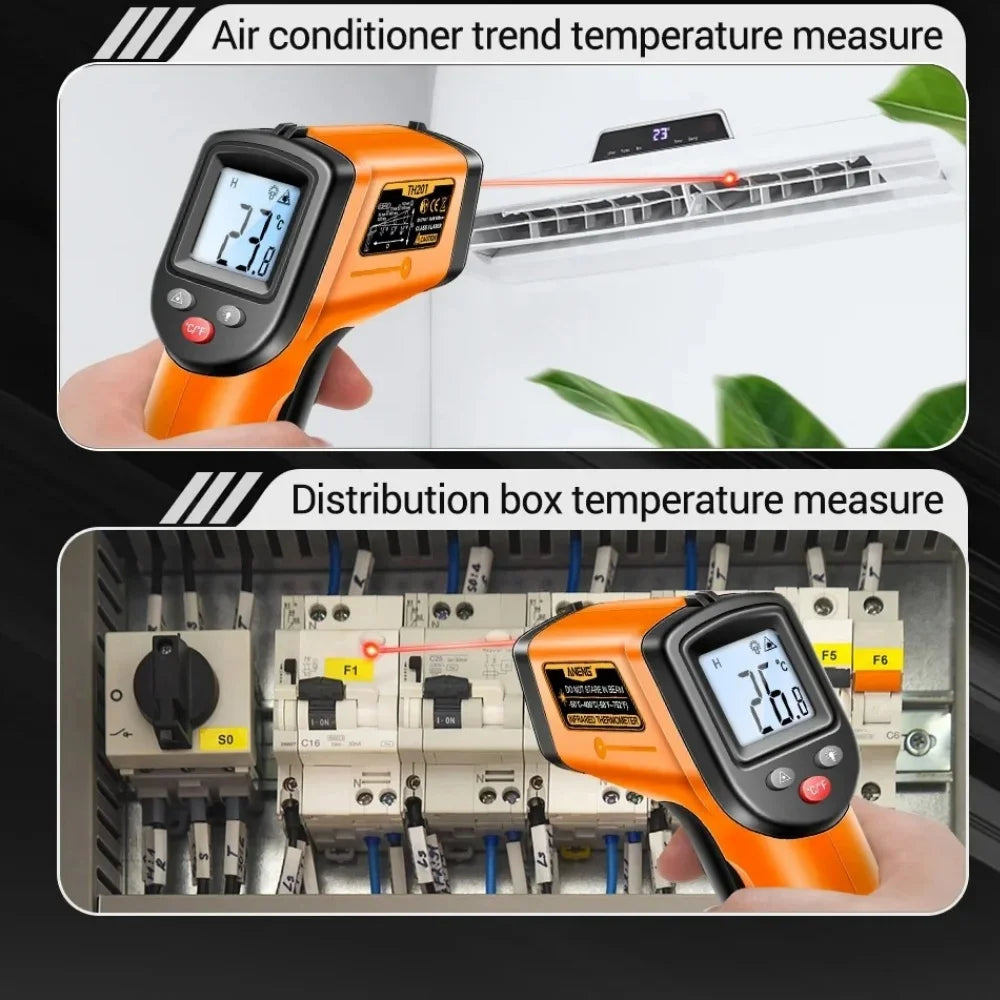 Digital Infrared Thermometer Non-contact Thermometer Industrial Precision Laser Temperature Meter Pyrometer Instrument Tool