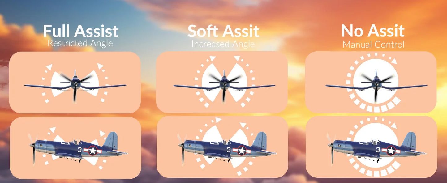 Volantex New F4U Corsair RC Plane EPP Foam 400mm Wingspan 4CH 6-Axis One Key Aerobatics XPilot Stabilization System RTF Airplane