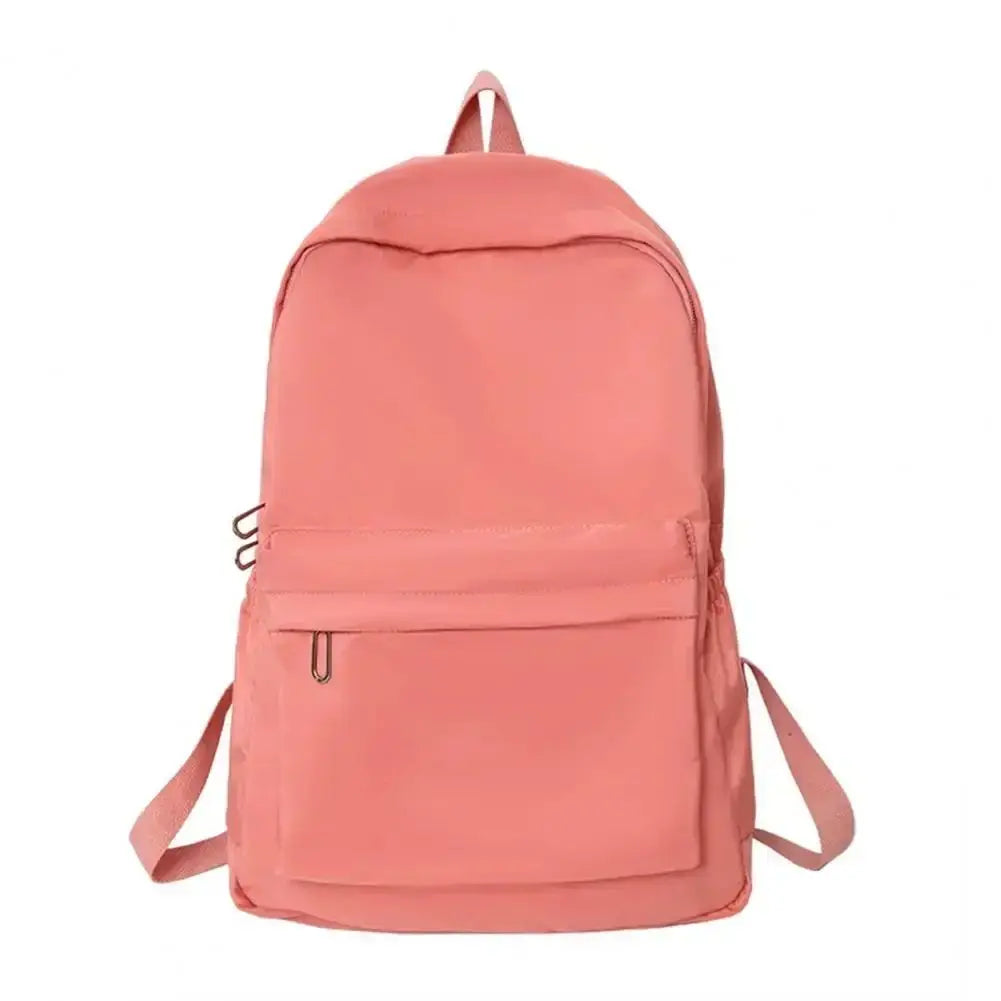 New Women Schoolbag Waterproof Large Capacity School Backpack Smooth Zipper Solid Teens Girl Casual Daypack Bag Student Supply