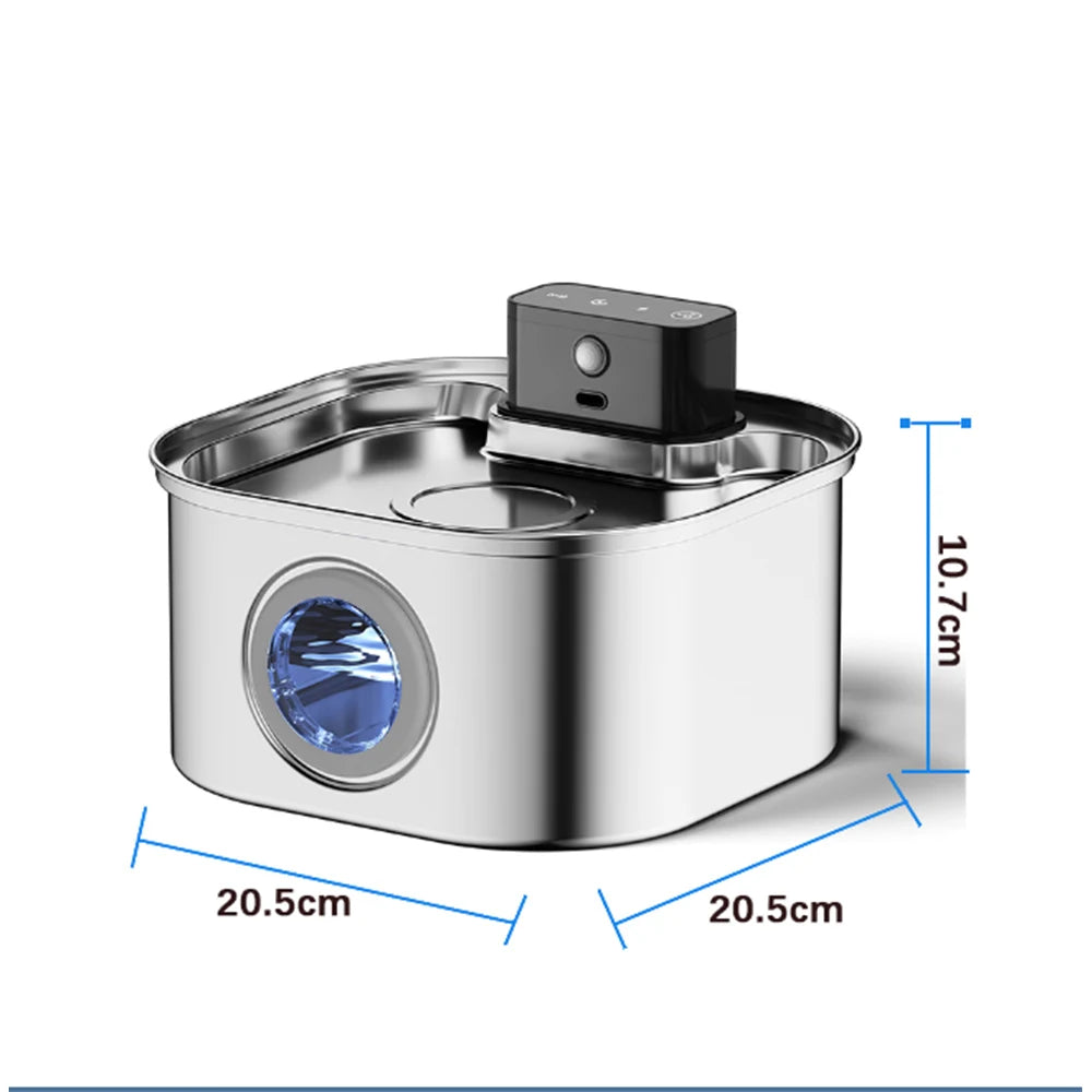 Stainless Steel Wireless Cat Water Fountain 4000mAh Pet Water Dispenser For Dog Cat Infrared Sensor Smart Pet Drinkier Fountain