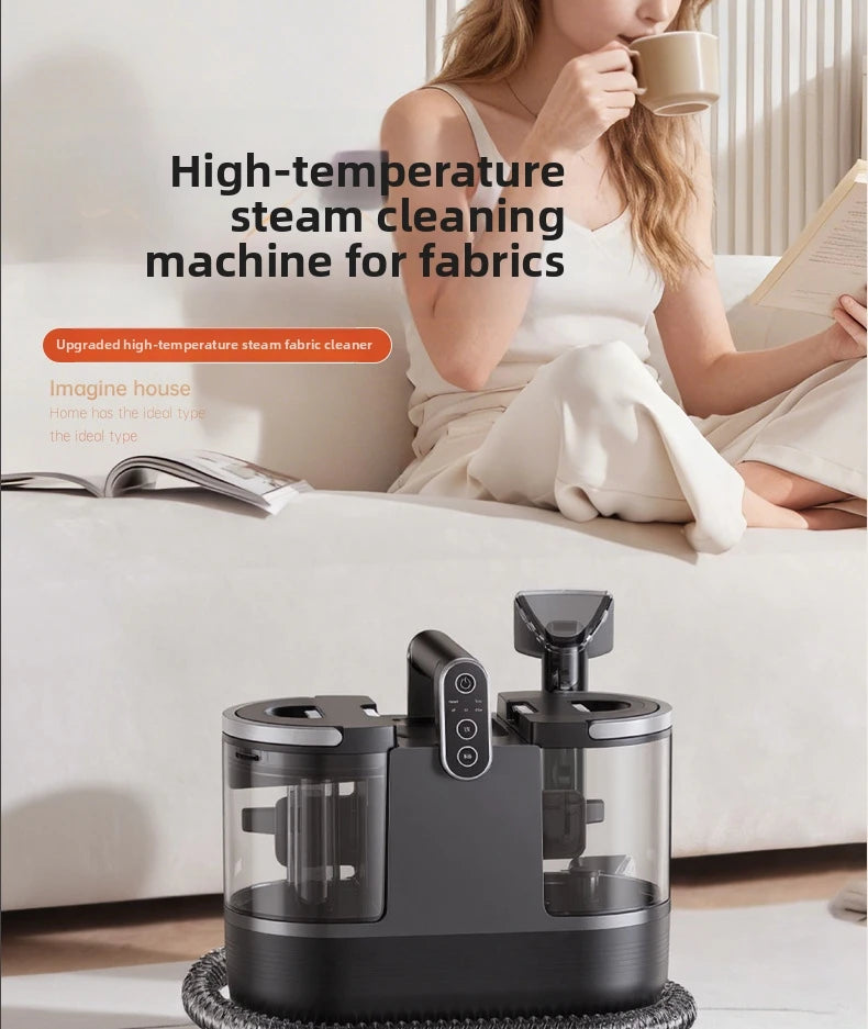 Handheld Fabric Steam Cleaner Multi-Purpose Upholstery Washer for Sofa, Curtain & Mattress 1500W High-Pressure Spray & Suction