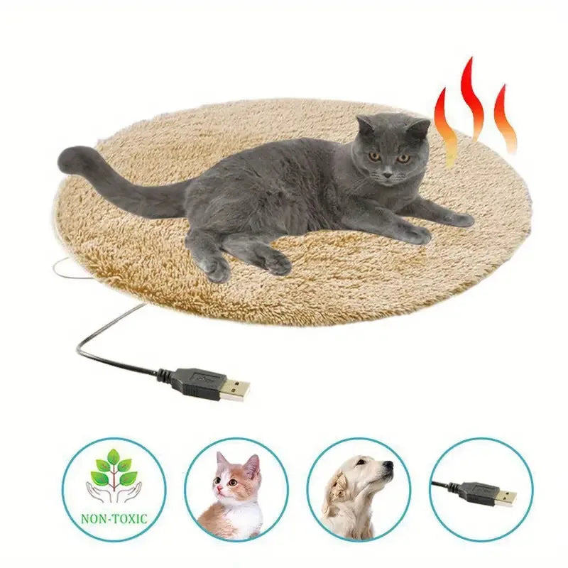 Pet Heating Pad, Electric Warm Mat for Cats and Dogs, Thermostatic & Waterproof, Chew-Resistant & Shock-Proof,  Pet Heater Bed