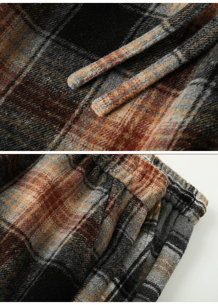 Plaid Pants 2025 Spring Autumn New Casual MenTrousers Loose Straightcut Trousers Stylish Comfortable Men's Long Pants Midrise