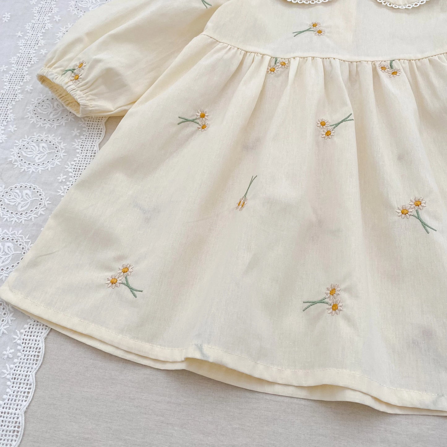 Spring Clothes Pastoral Baby Girls Dress Autumn Embroidery Cotton Floral Doll Dress Children'S Temperament Princess Girls' Dress