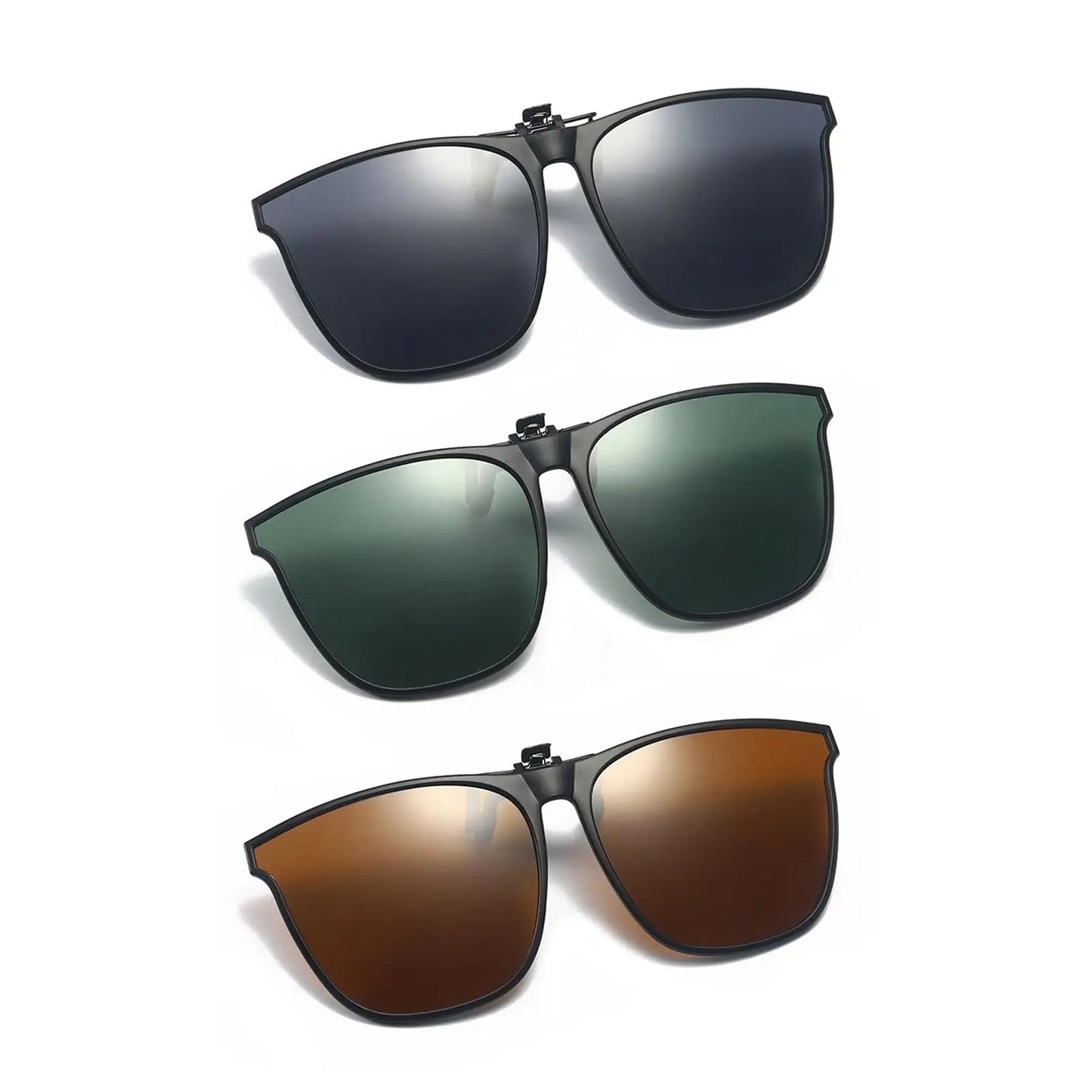 Polarized Clip On Sunglasses Men Women UV400 Anti Glare Sun Glasses for Driving Fishing Vintage Square Flip Up Glasses Eyewear