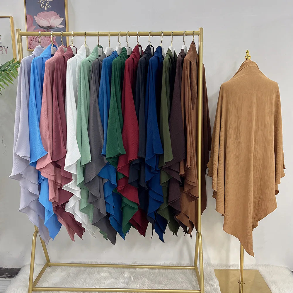 Eid Muslim Long Khimar Prayer Hijab for Women Ramadan Wrap Overhead Prayer Scarf  Islamic Dubai Saudi Niqab Headscarf 2024