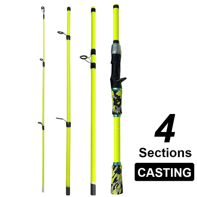 1.8M 2.1M Casting Spinning Fishing Rods 4 /5Section UltraLight Travel Portable Lure Feeder Pole Pesca EVA Handle Tackle