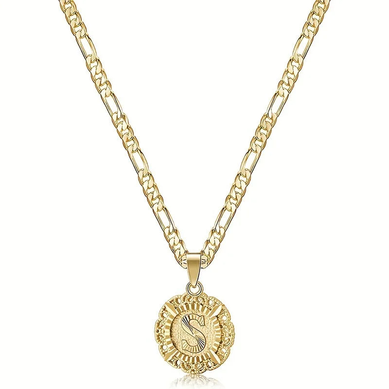 26 letter pendant necklace, round trendy and versatile women's collarbone necklace, jewelry gift