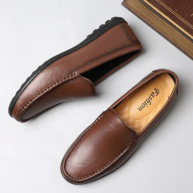 Genuine Leather Men Casual Shoes Luxury Brand Comfortable Man Loafers Italian Moccasins Breathable Slip on Men Driving Shoes
