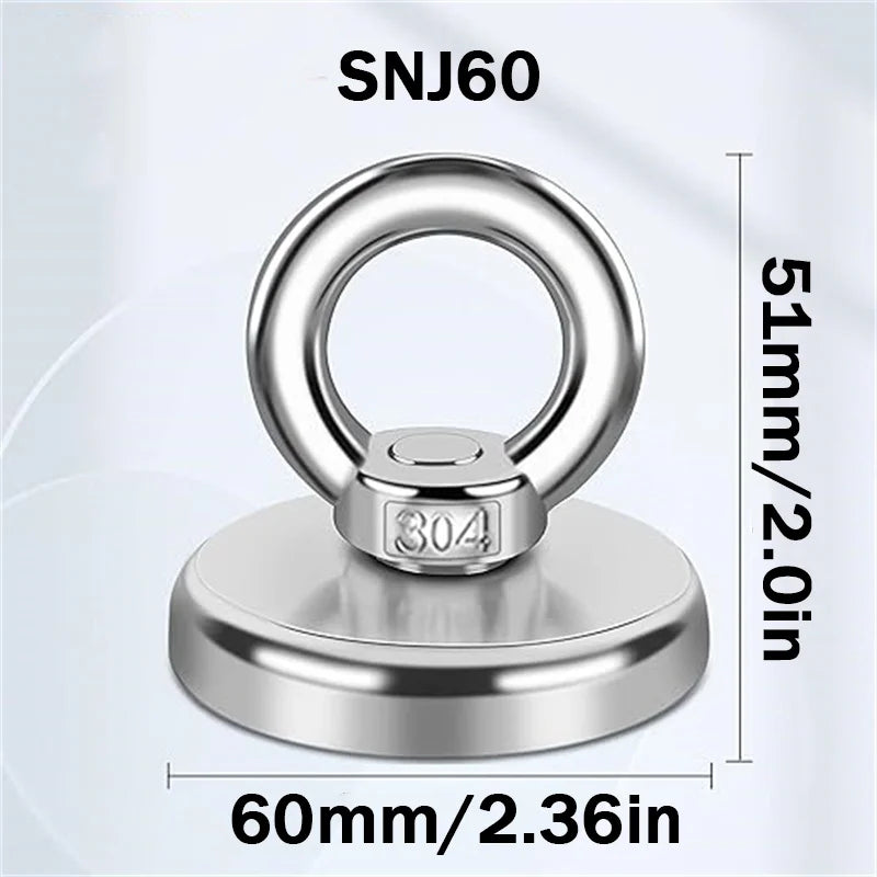 SNJ60/70/75/80/90 Pull Force strong Heavy Duty Search Magnet For River Fishing,widely use for lake,sea,home,office,outdoors