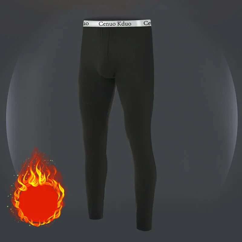 Warm Pants for Men with Plush and Thickened Autumn and Winter High Elasticity, Tight Fitting Sports Bottoms and Slim Fitting Pan