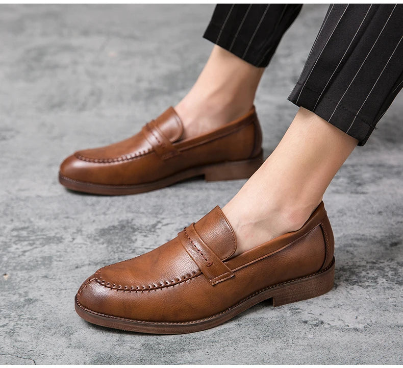 High Quality Formal Shoes For Men Loafers Men Business British Wedding Social Leather Shoes Men’s Dress Shoes Leather Shoes Male