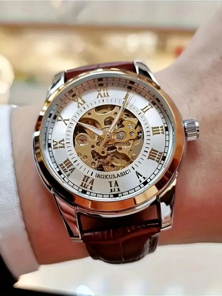 [Automatic Mechanical Men's Watch] Fashionable, High-Looking, and Affordable Luxury Men's Automatic Mechanical Watch, Suitable for Business and Casual Wear, Stylish and Handsome Men's Watch Hot-Selling Watches Are the Preferr
