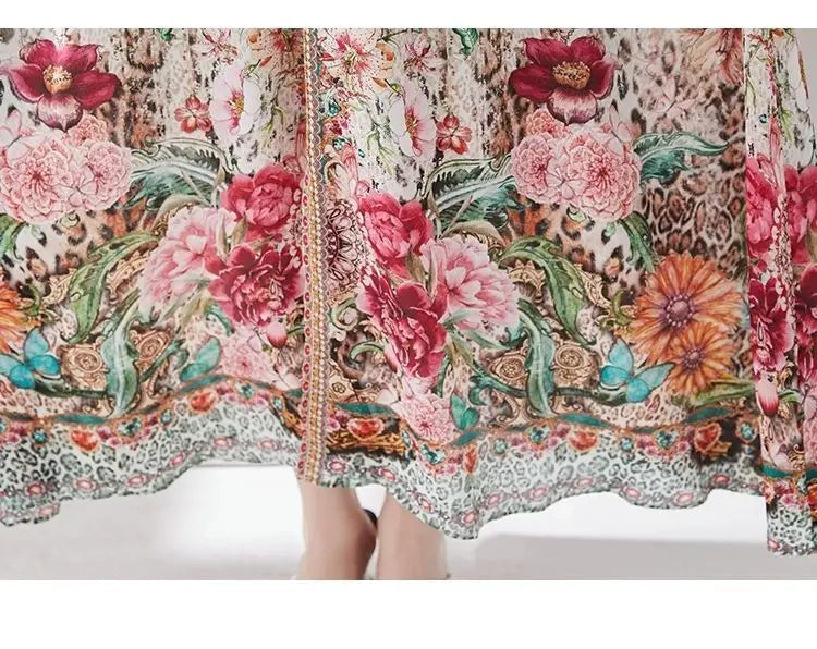 Green Silk Dress for Women in the Summer of 2026 Luxurious High-end Exquisite and Elegant Temperament Mulberry Silk Vacation WLF
