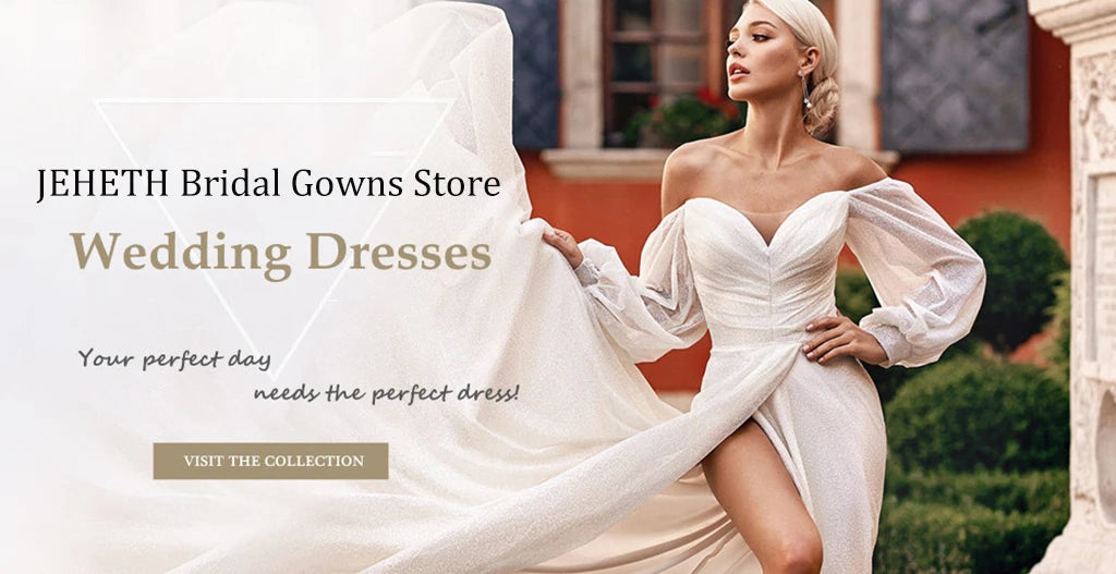 JEHETH Muslim A-line Wedding Dress Satin Wedding Dress High Neck Wrinkle Stickers Full Set Wedding Dress  Simple 2025 Customized