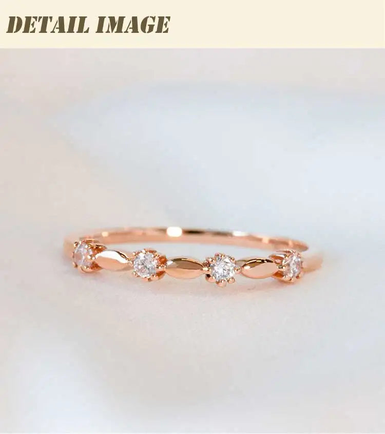 Eternity Ring Sterling Silver With Rose Gold Plate Women'S Diamond Wedding Band Girls Dating Luxury Quality Jewelry Accessories