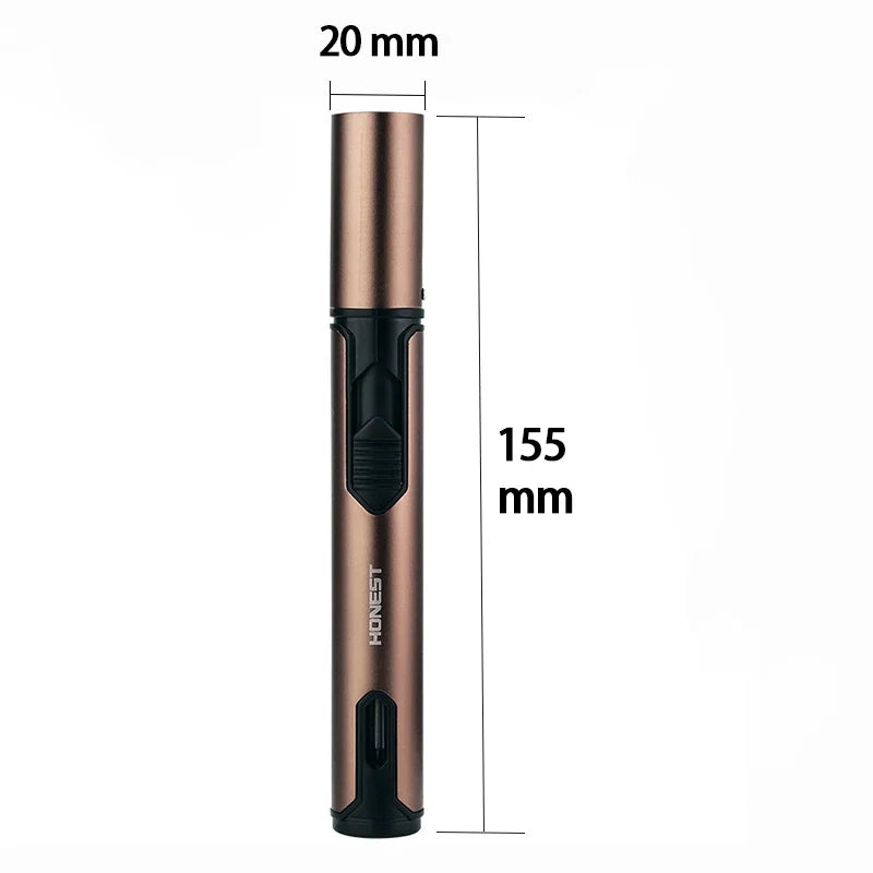 HONEST Metal Torch Windproof Lighter Refillable Pen Lighter Jet Flame Butane Lighter Kitchen BBQ Candle Camping Men's Gadget