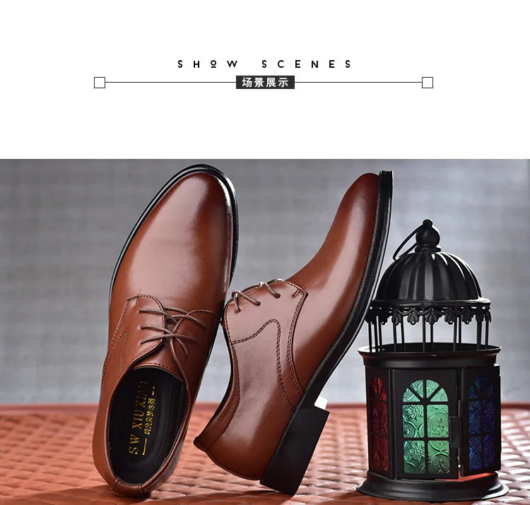 Men Dressing Shoes Formal for Men's Casual Shoe Leather Social Wedding Designer Pointed Toe Black Office Winter Shoes Brand 2024