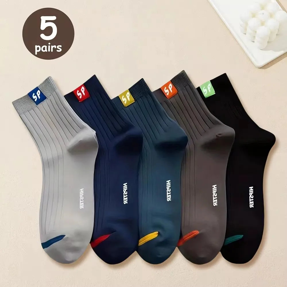 5 Pairs Women Short Socks Trendy and Versatile Letter Boat Socks Shallow Mouth Comfortable Soft and Breathable Casual Socks