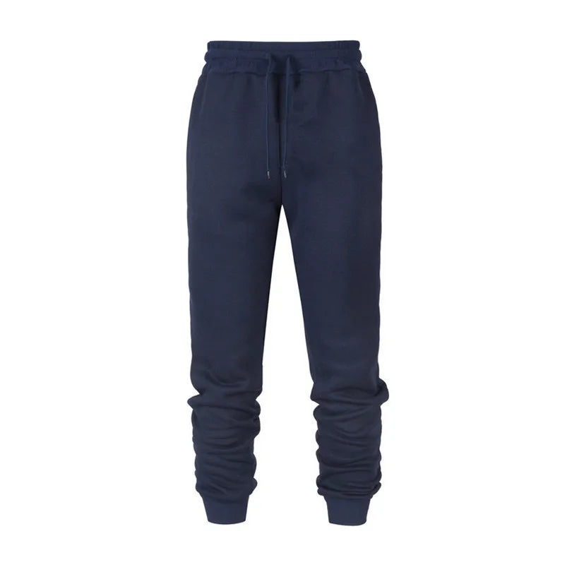 2025 Sports Pants for Men in Autumn and Winter Plus Velvet Thickened European and American Slim Casual Feet Pants