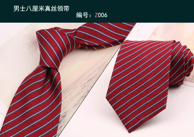 8cm Adult Silk Neckties for Mens Suits Wedding Neck Ties Retro Striped Corbatas Gravata Neckwear Gentleman Gravatas Tie
