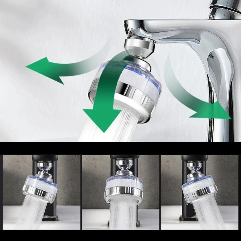 360° Faucet Water Filter Pressurized Sink Filter Water Purifier Kitchen Bathroom Tap Splash Proof Faucet Aerator Extender
