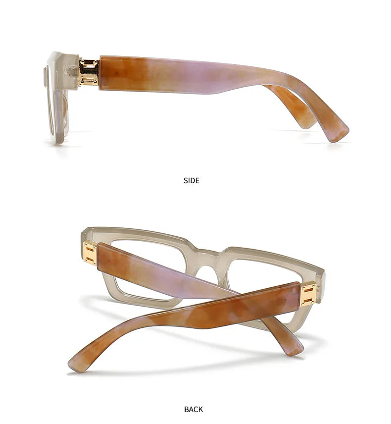 Brand Design Retro Reading Glasses for Man and Women Fashion Luxury Legs Large Size Square Presbyopic Eyewear Dioptric 0 to +6.0