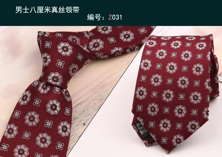 8cm Adult Silk Neckties for Mens Suits Wedding Neck Ties Retro Striped Corbatas Gravata Neckwear Gentleman Gravatas Tie