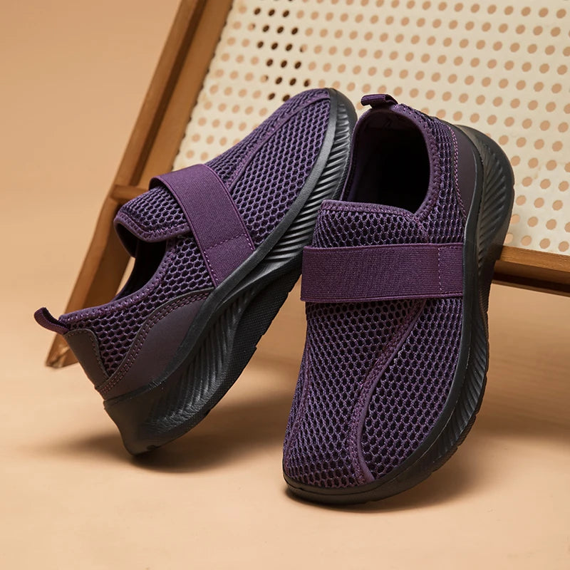 Wide Toe Box Elderly Shoes Comfort Walking Sneakers Diabetic Shoes Orthopedic Bunion Swollen Foot Hallux Valgus Thumb Eversion