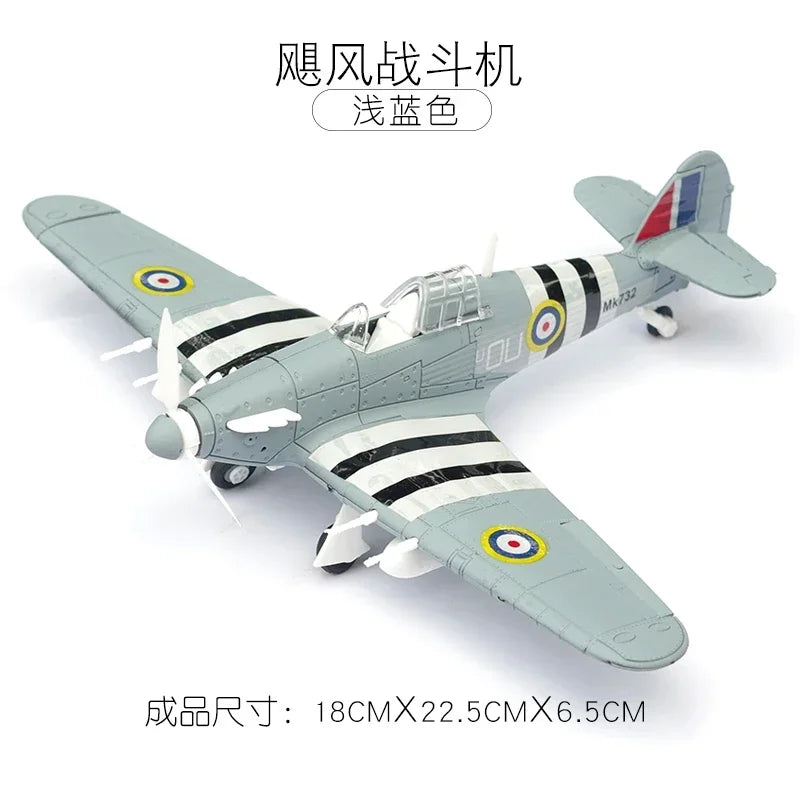 1/48 WWII Fighter Model Pirate Mustang Spitfire Hurricane BF109 4D Assemble Aircraft Plastic DIY Airplane Toy Building Kits