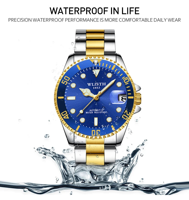 Automatic Mechanical Watch for Men Simple Business Stainless Steel Luminous Luxury Sports Mechanical Watch Man reloj hombre