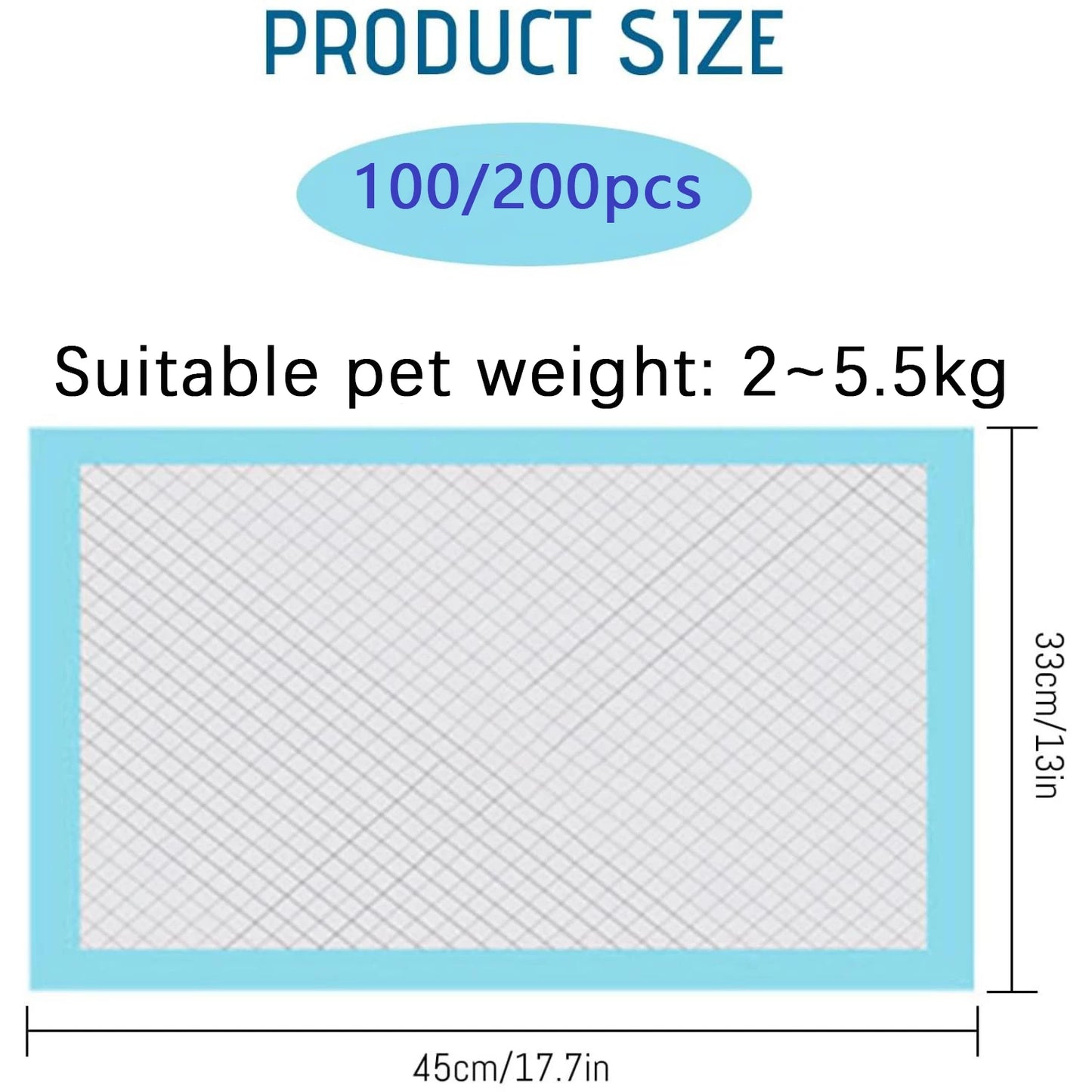 Pet pad, dog and cat pee training pad, pet toilet training pad, suitable for family reserve, pet shop, pet charity