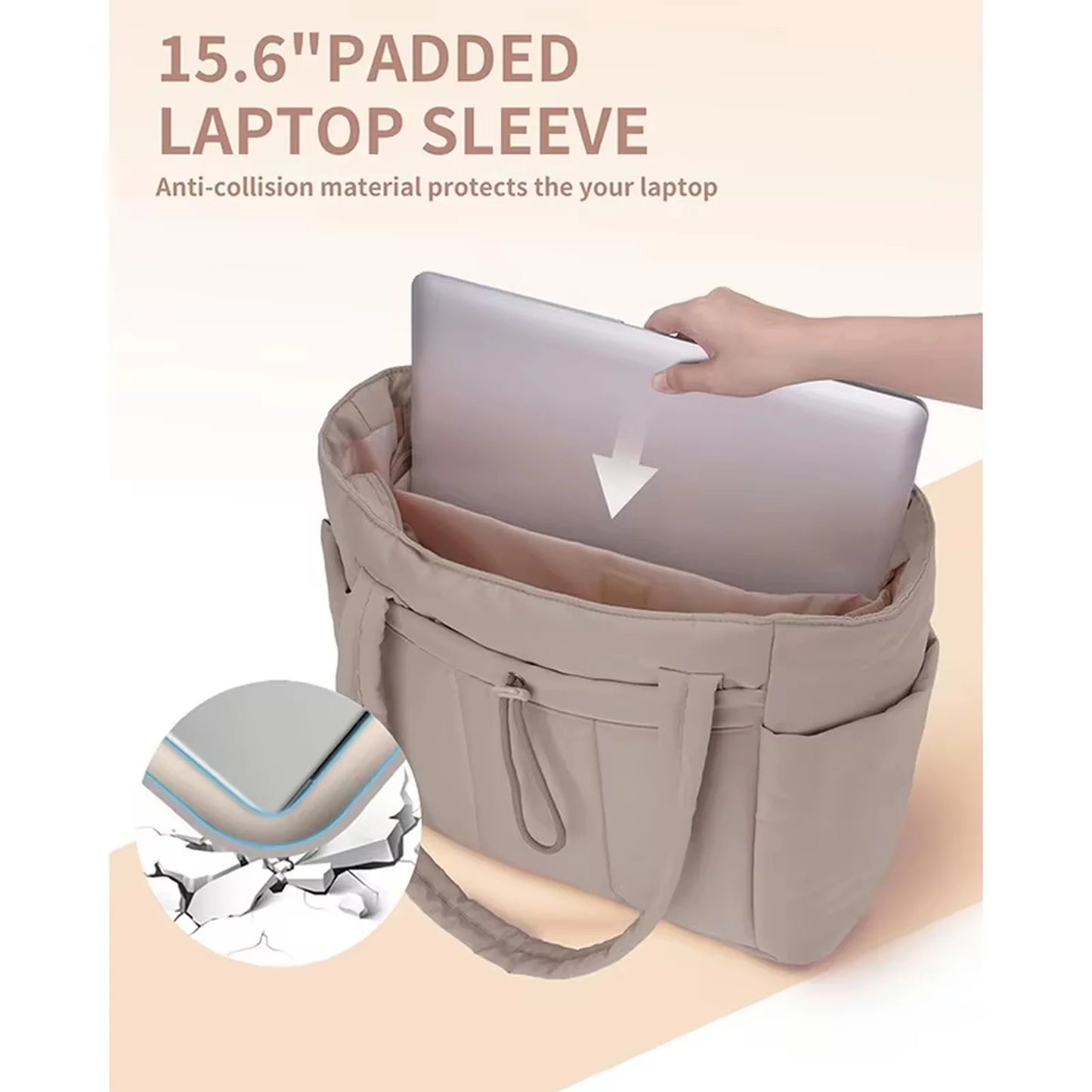Tote Bags Packet Pouch Women'S Portable Shoulder Handbags With Cup Holder Laptop Outdoor Travel Work Camping Hiking Bags