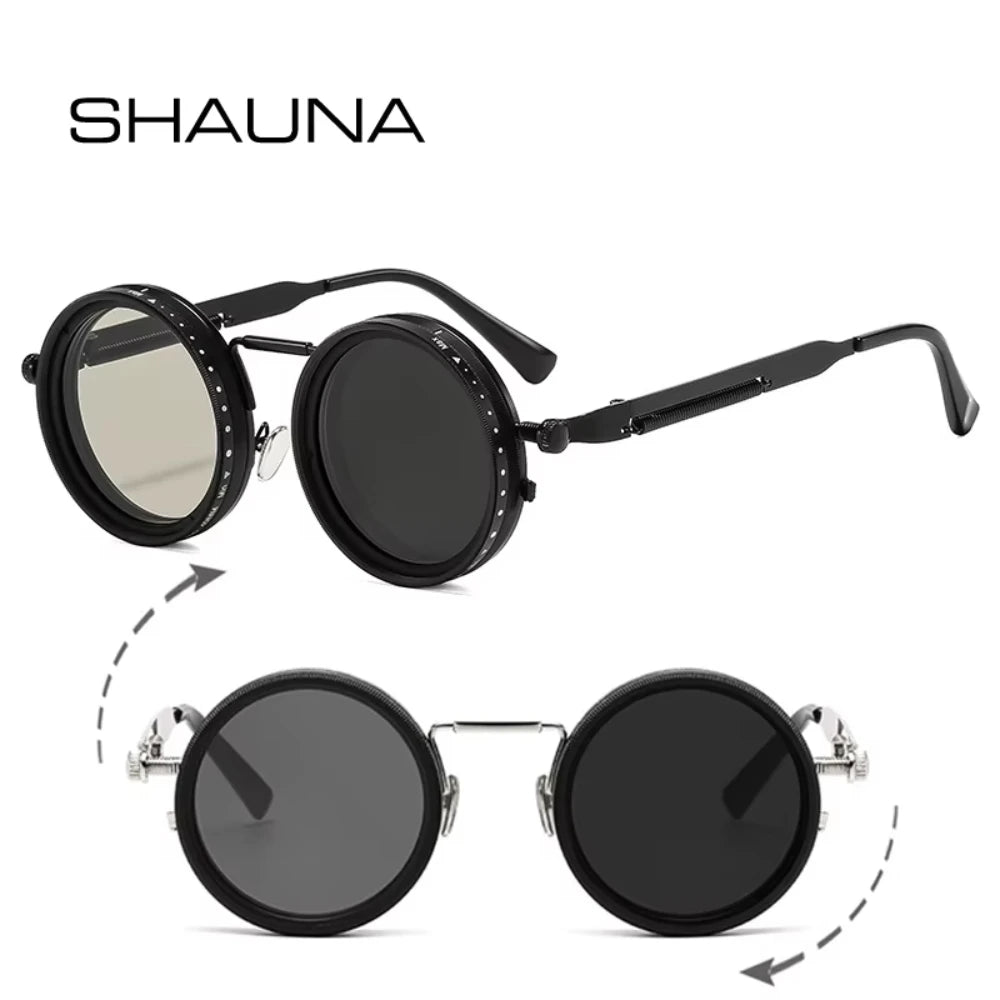 Polarized Round Sunglasses ND9 Adjustable Dimming Sun Glasses Men Women Retro Punk Men's Fishing Eyeglasses Outdoor Shades UV400