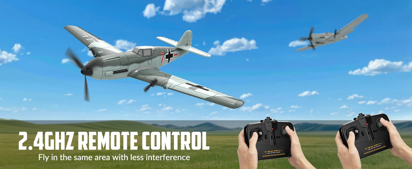 VOLANTEXRC BF109 RC Plane 2.4G 3CH Smart Balance EPP Gliders Fighter 400MM Fixed Wingspan With 6-Axis Gyro Stabilizer RTF Glider