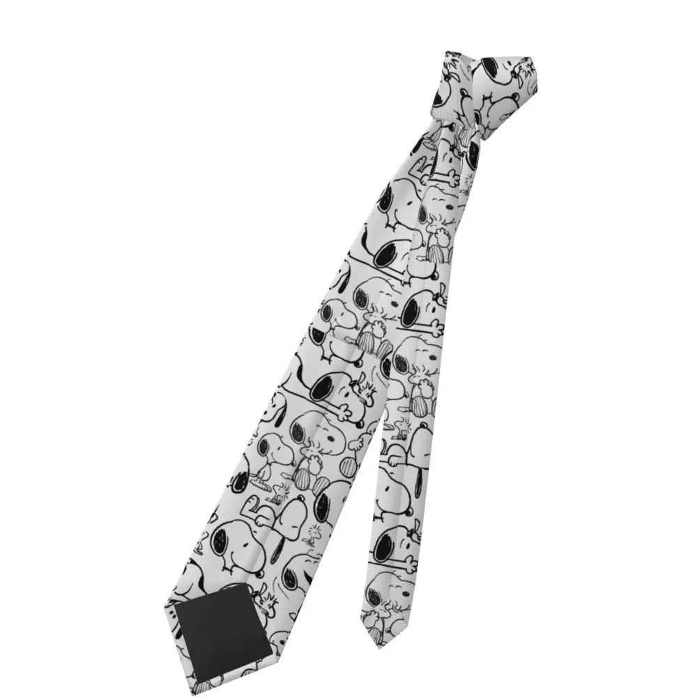 Snoopys & Woodstock Smile Giggle Laugh Neckties Silk 8 cm Neck Tie for Mens Shirt Accessories Cravat Wedding Accessories Office